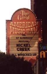 Marquee at the Great American Music Hall, featuring Nickel Creek with All Wrecked Up